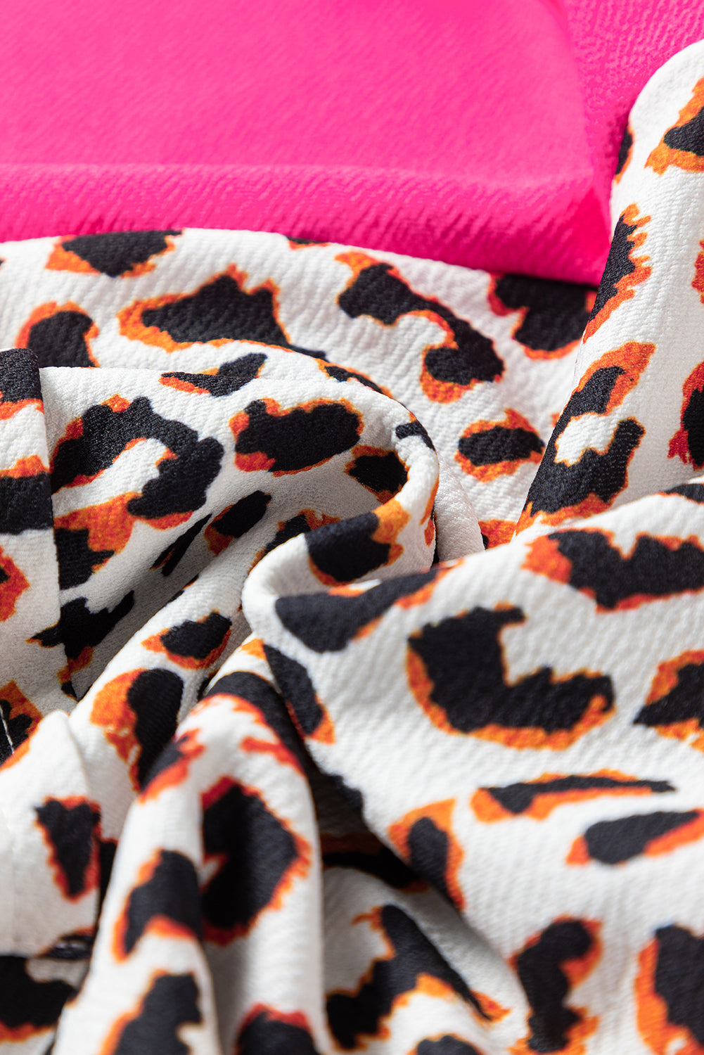 Rose Red Leopard Colorblock Patchwork Sleeveless Romper