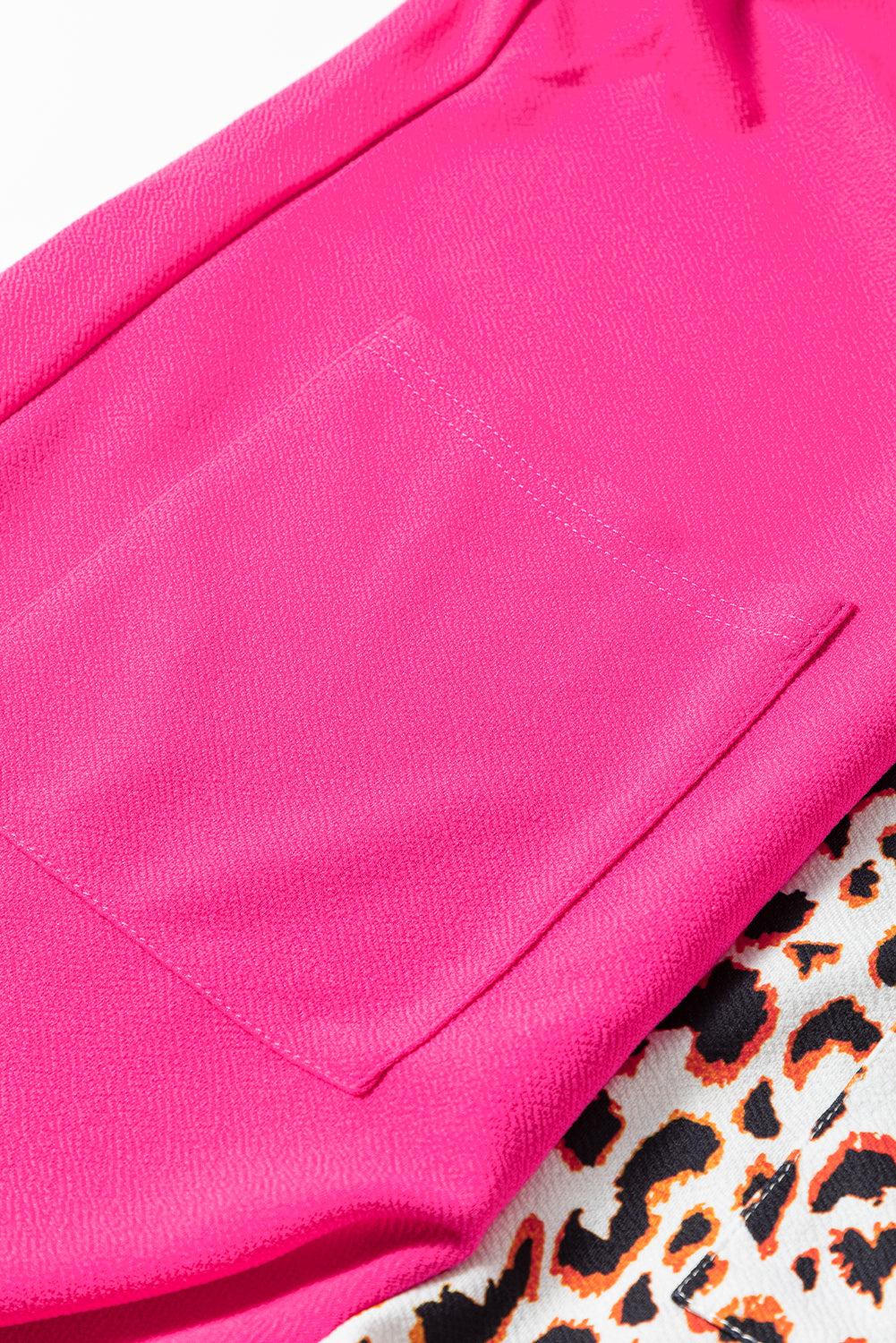 Rose Red Leopard Colorblock Patchwork Sleeveless Romper